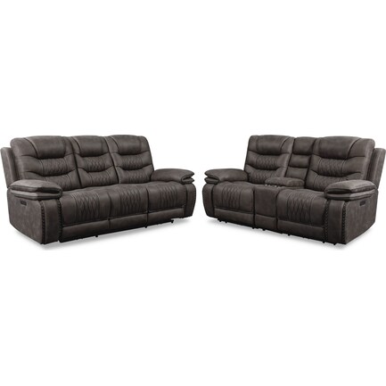 Soro Dual Power Reclining Sofa And Loveseat Set Value City Furniture Soro Dual Power Reclining Sofa And, Sofa Loveseat Set Value City