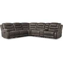 sorrento gray  pc reclining sectional   