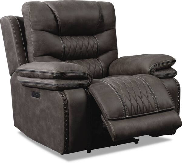 Sorrento DualPower Recliner Gray Value City Furniture