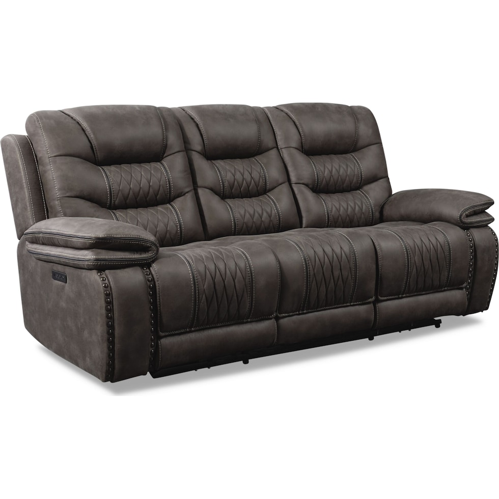 sorrento gray power reclining sofa   