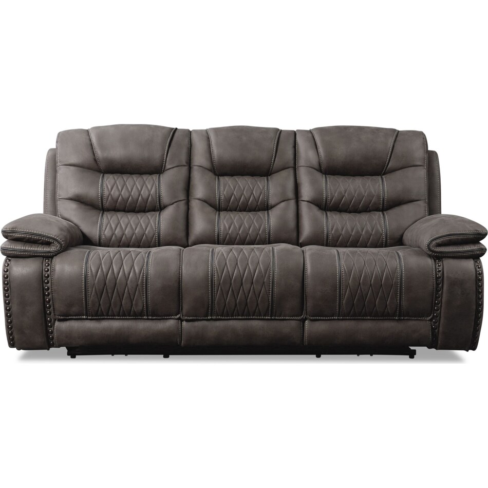 sorrento gray power reclining sofa   