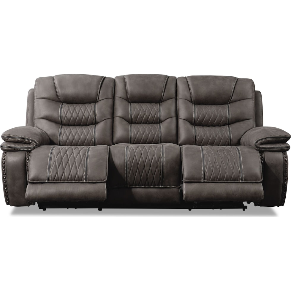 sorrento gray power reclining sofa   