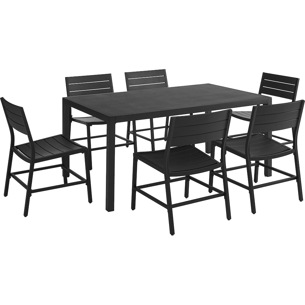 south hampton black  pc outdoor dining   