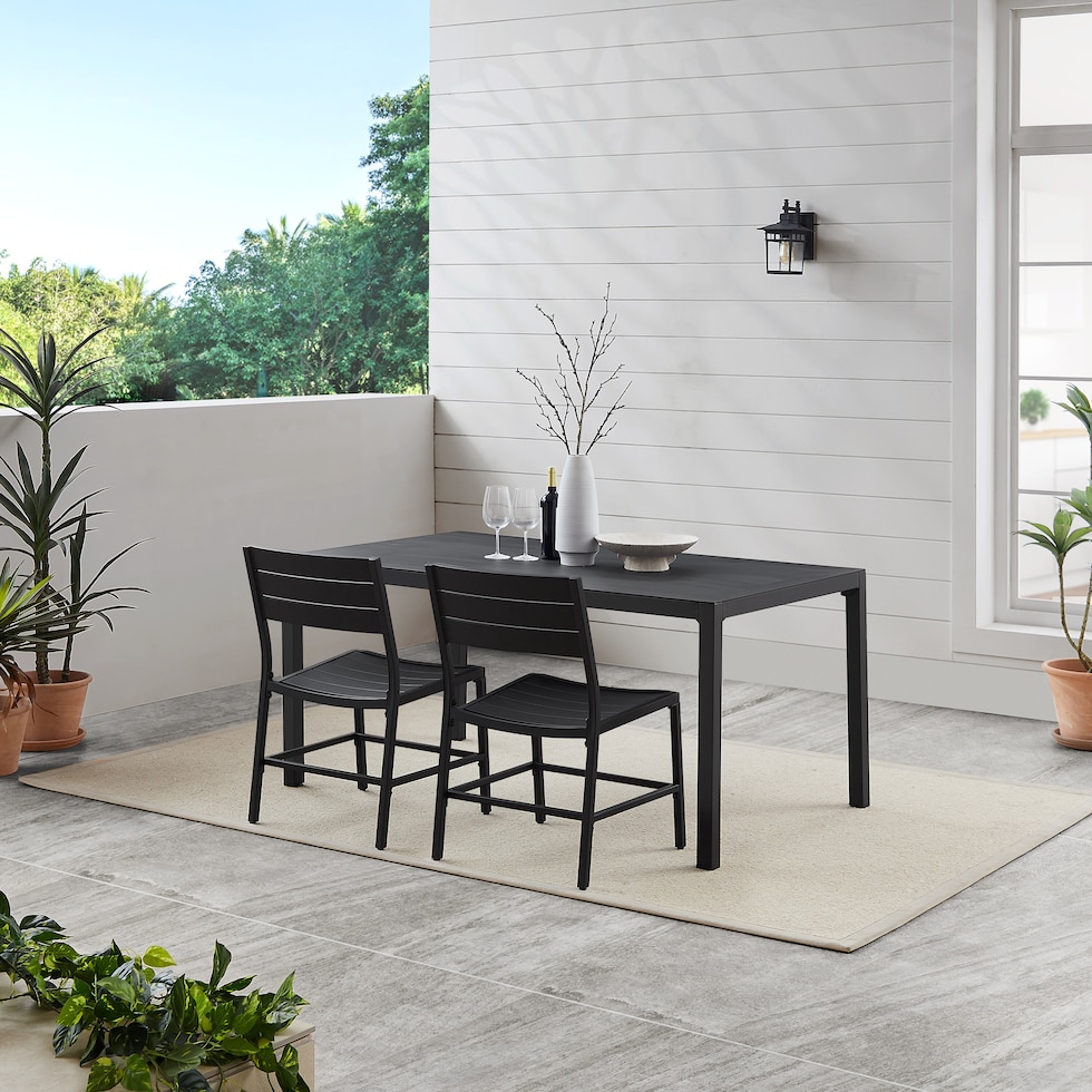 south hampton black  pc outdoor dining   