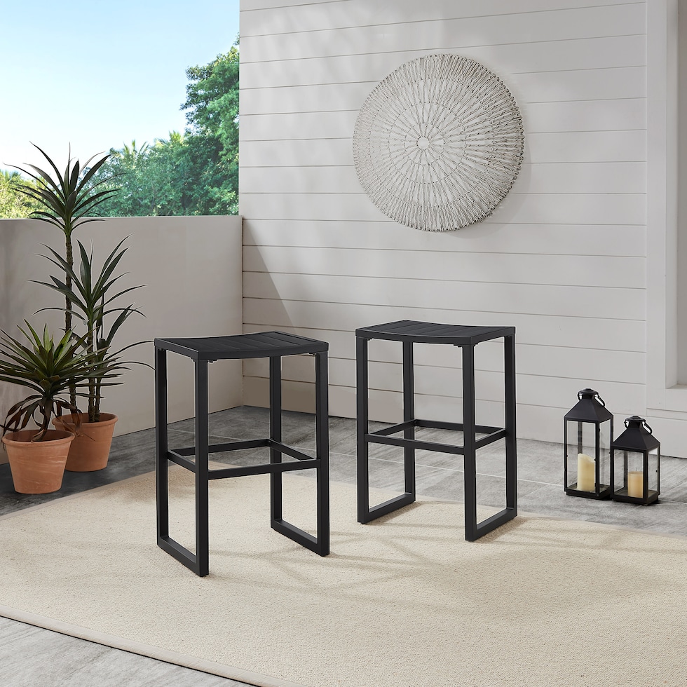 south hampton black outdoor bar stools   