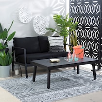 south hampton black outdoor coffee table   