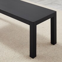 south hampton black outdoor dining bench   