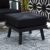 south hampton black outdoor ottoman   