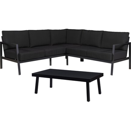 South Hampton 2-Piece Outdoor Sectional and Coffee Table Set