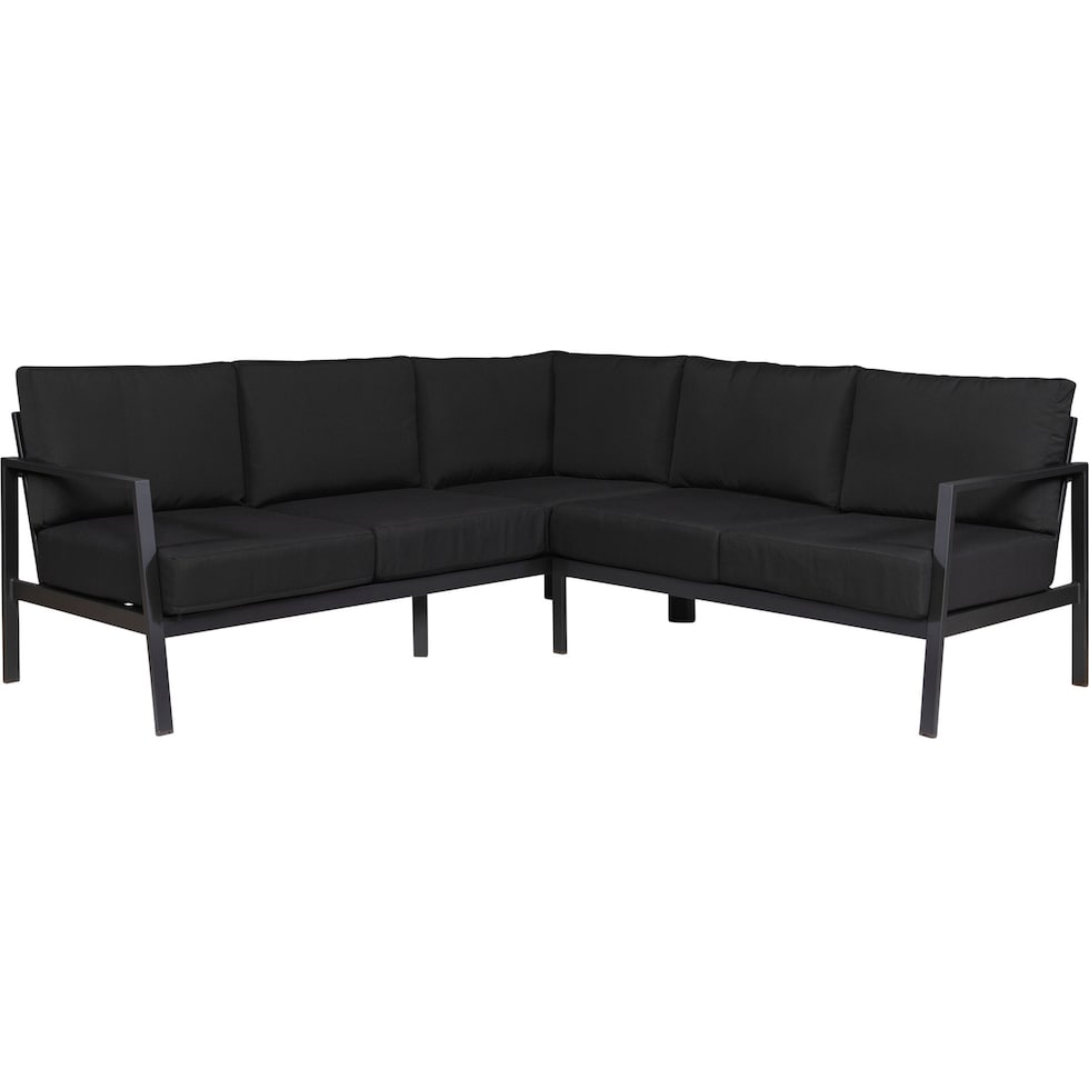 south hampton black outdoor sectional set   