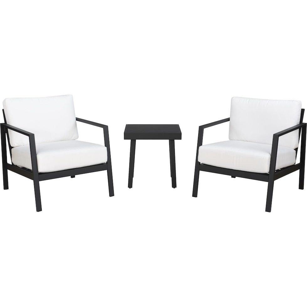 south hampton black white outdoor chair set   