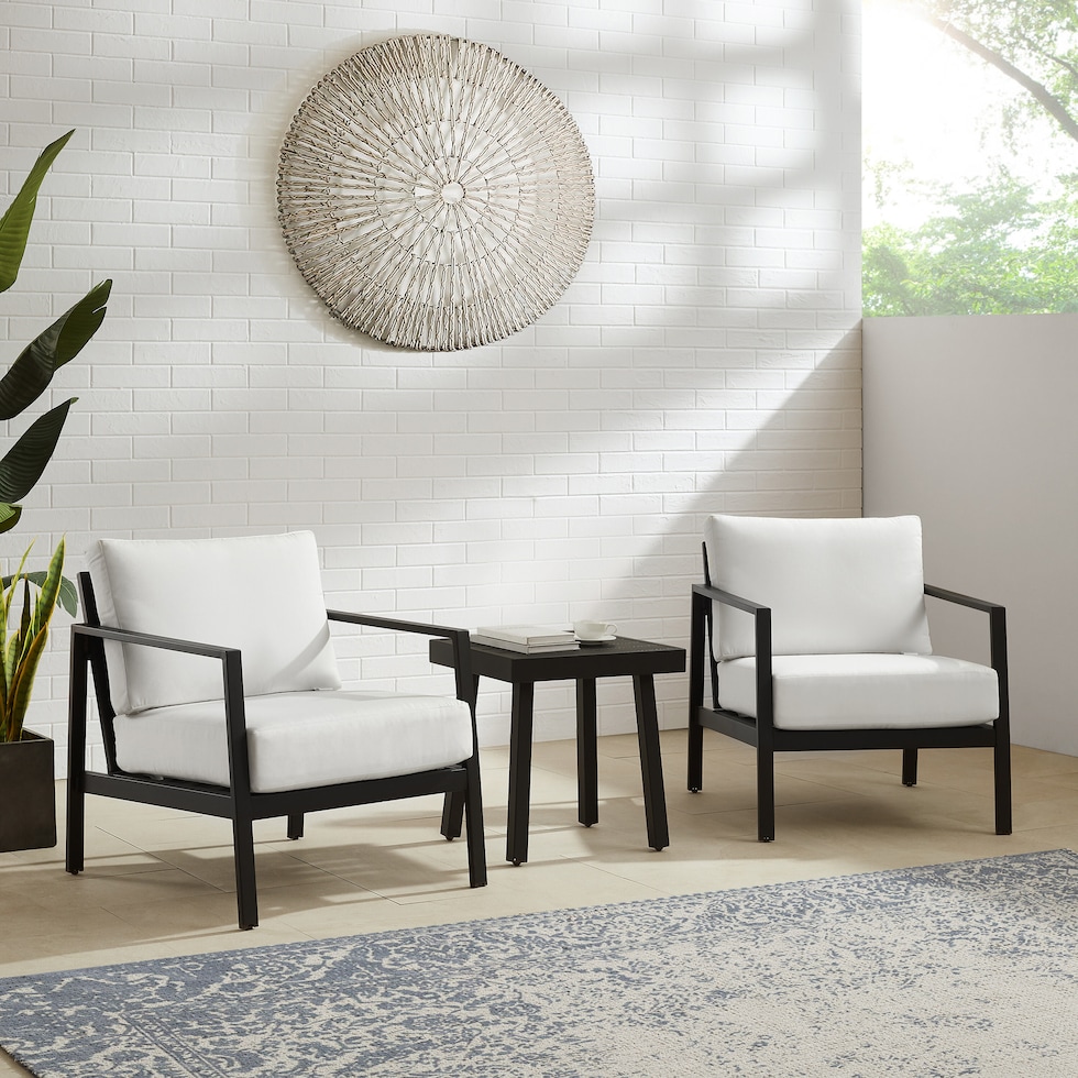 south hampton black white outdoor chair set   