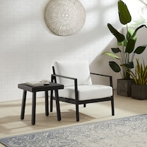 south hampton black white outdoor chair set   