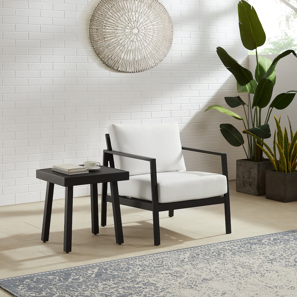 south hampton black white outdoor chair set   