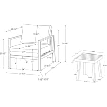 south hampton black white outdoor chair set   