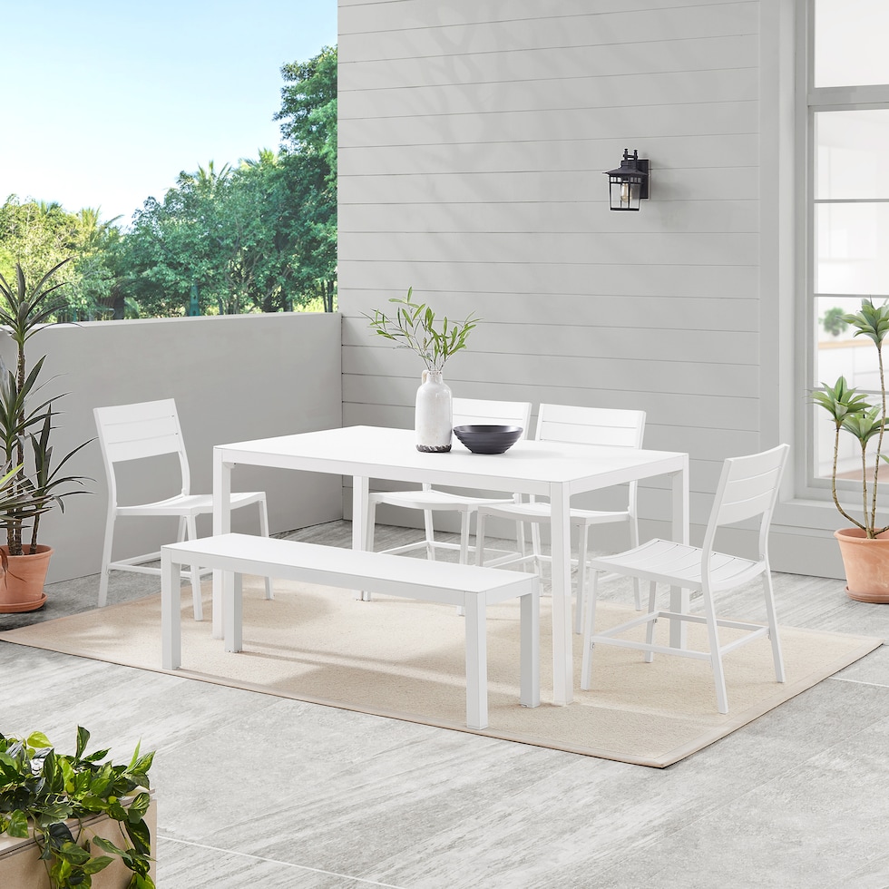 south hampton white  pc outdoor dining   
