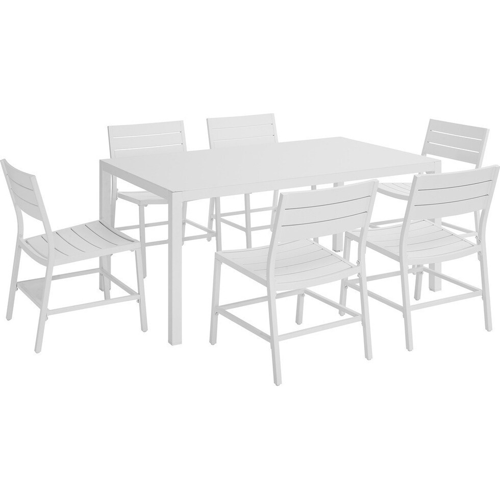 south hampton white  pc outdoor dining   