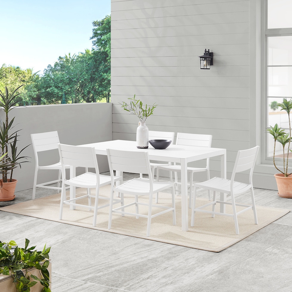 south hampton white  pc outdoor dining   