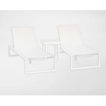 south hampton white outdoor chaise set   
