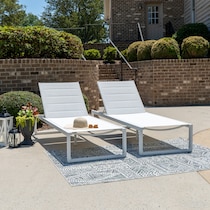 south hampton white outdoor chaise set   