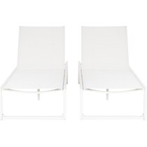 south hampton white outdoor chaise set   