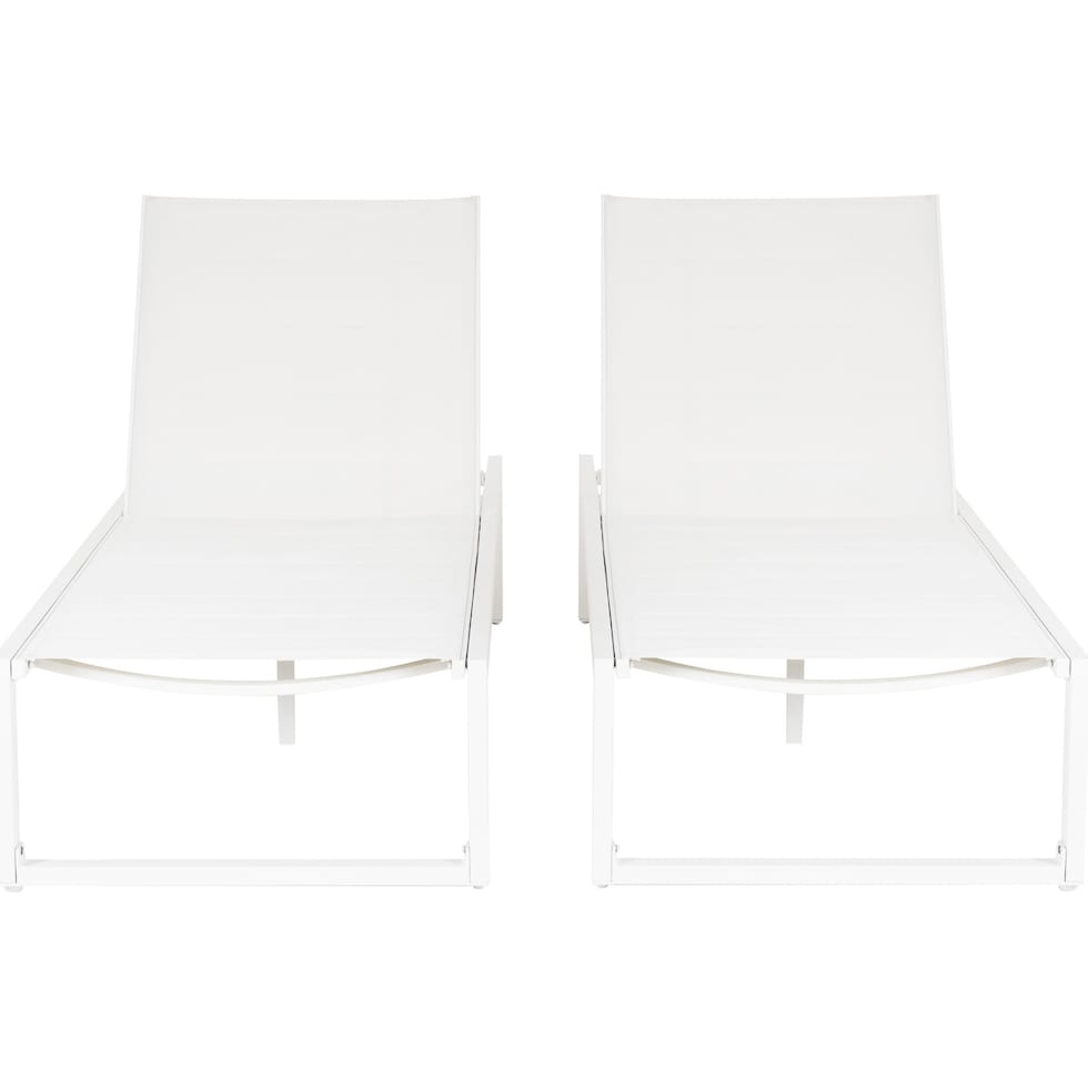 south hampton white outdoor chaise set   