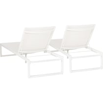 south hampton white outdoor chaise set   