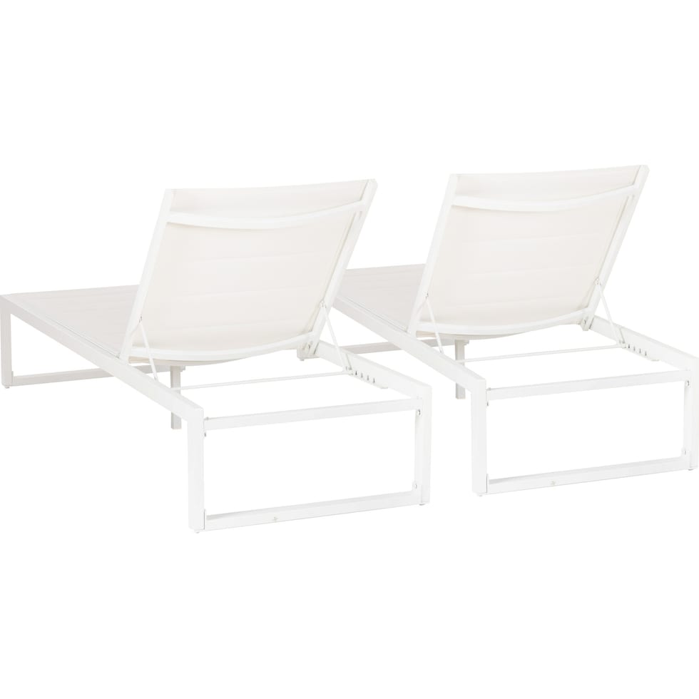 south hampton white outdoor chaise set   