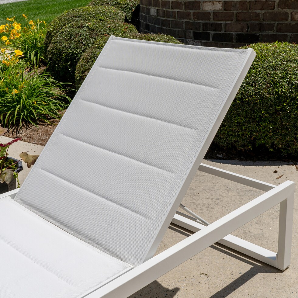 south hampton white outdoor chaise set   