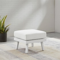 south hampton white outdoor ottoman   