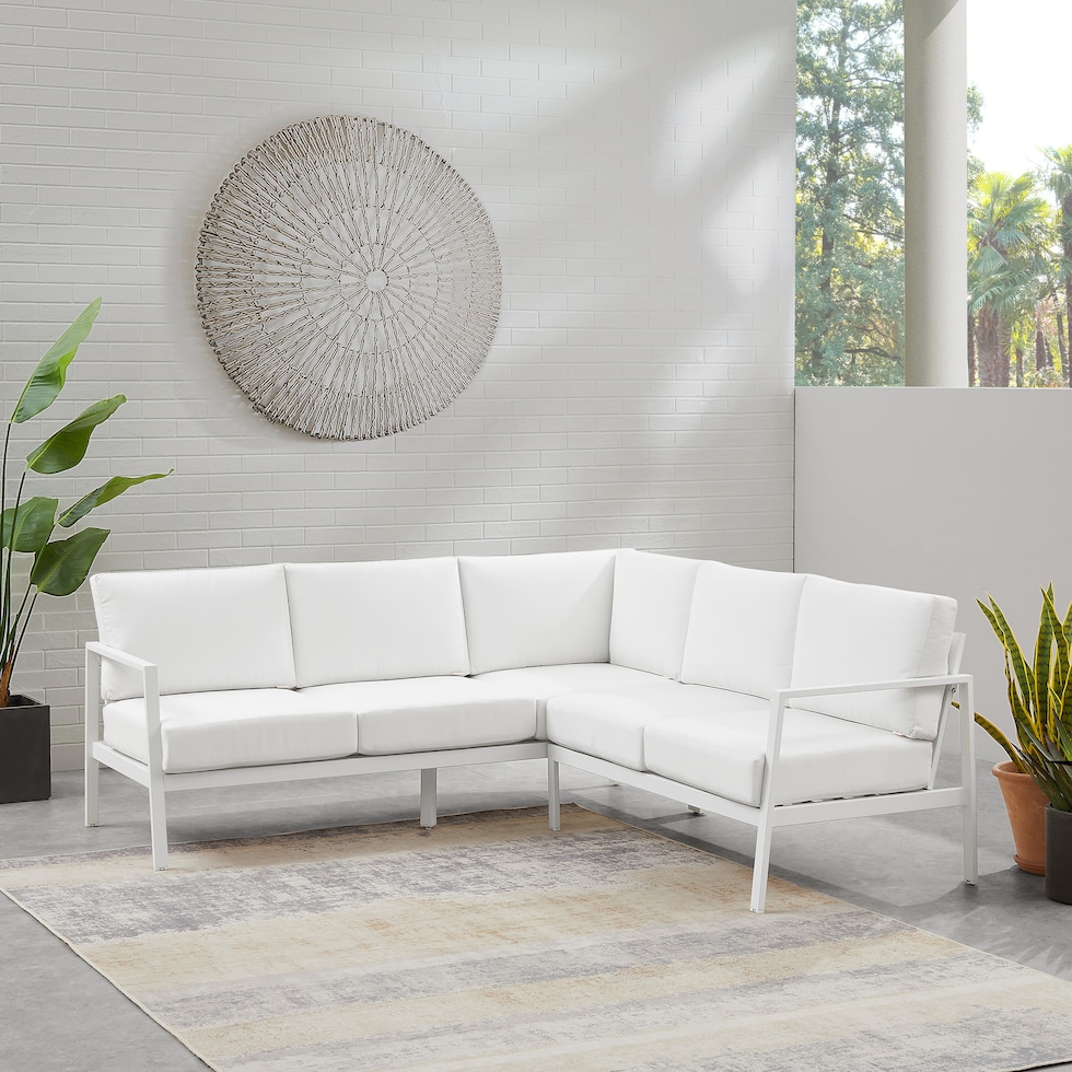 south hampton white outdoor sectional   