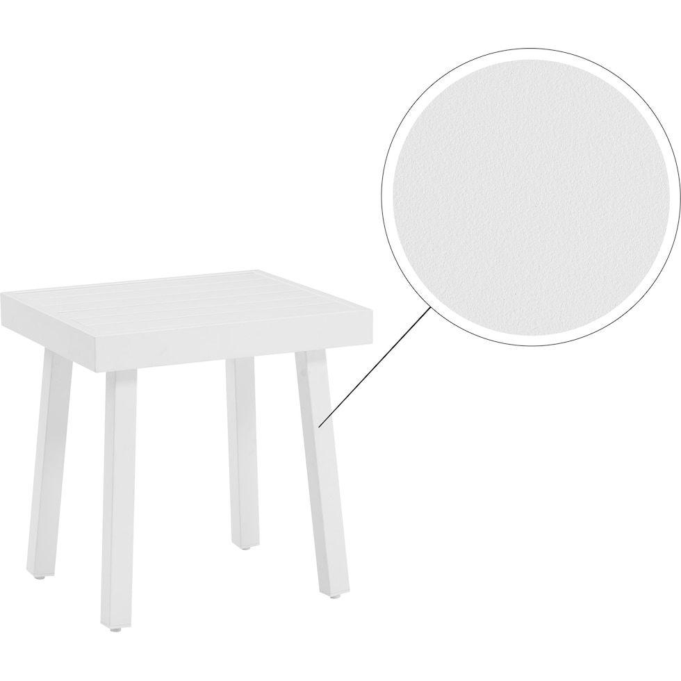 south hampton white outdoor side table   