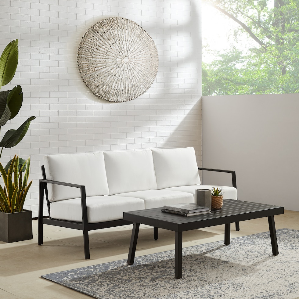 south hampton white outdoor sofa   