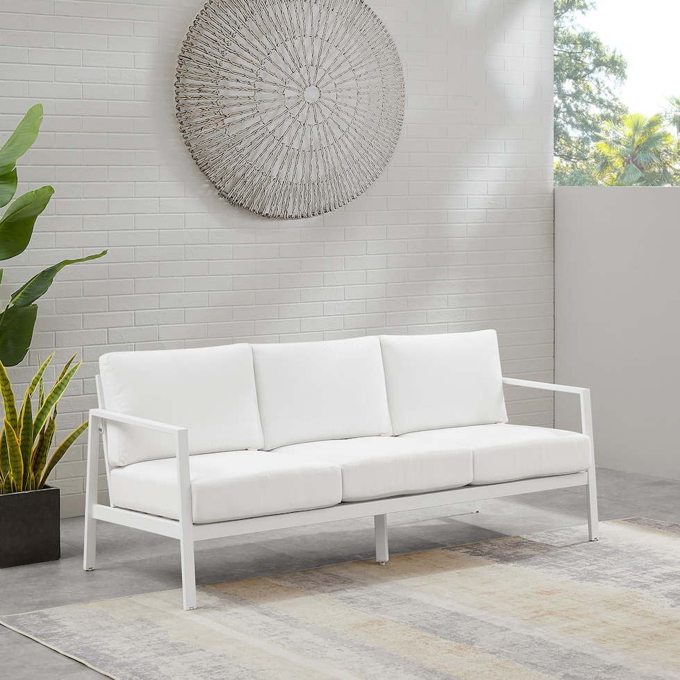 south hampton white outdoor sofa   