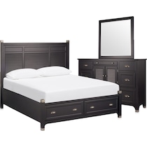 southampton gray  pc king storage bedroom   