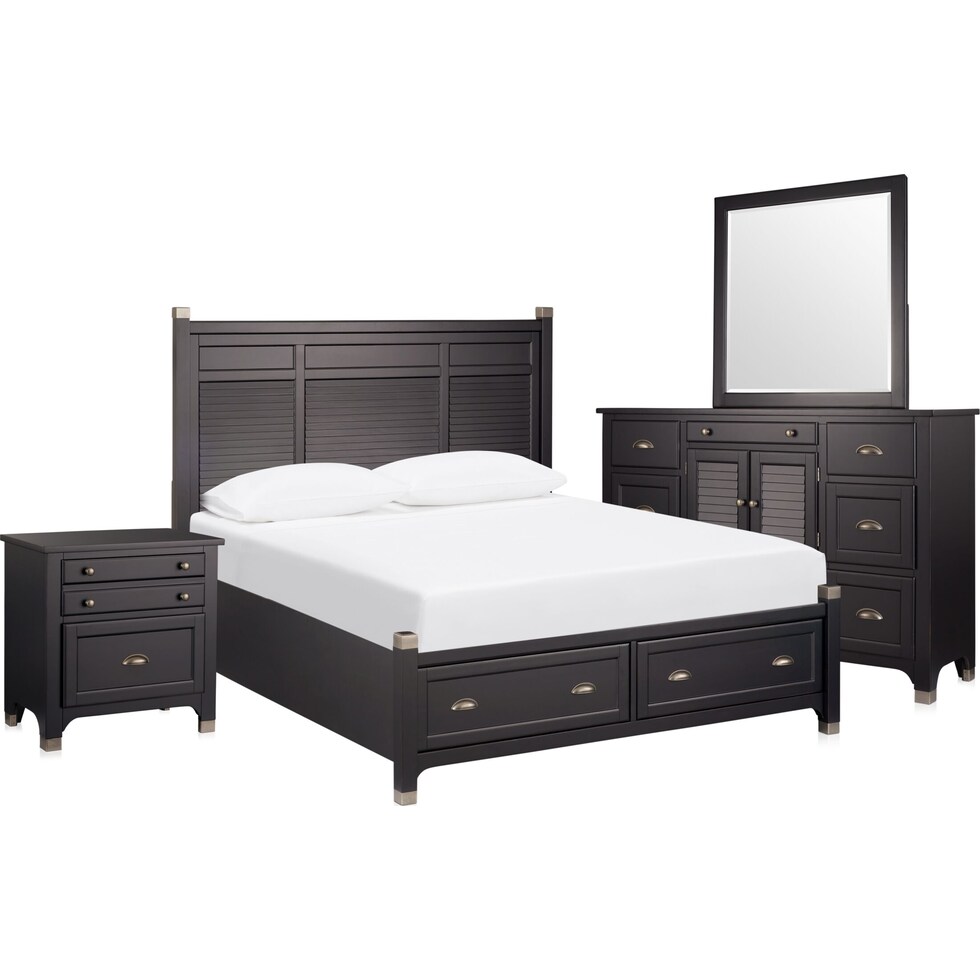 southampton gray  pc king storage bedroom   