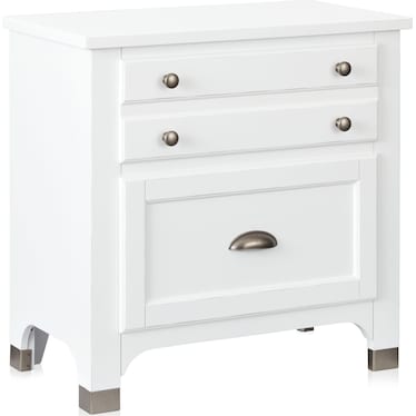 Southampton Nightstand with USB Charging - White