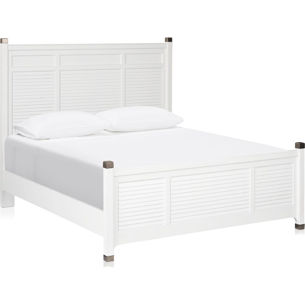 southampton white queen panel bed   
