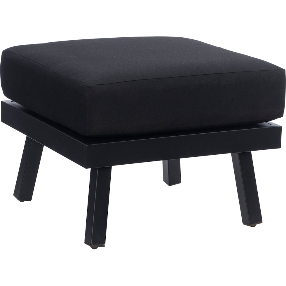 southhampton black outdoor ottoman   