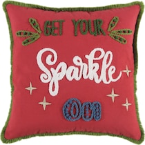 sparkle on red accent pillow   