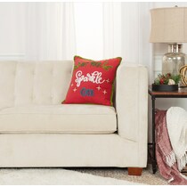 sparkle on red pillow   