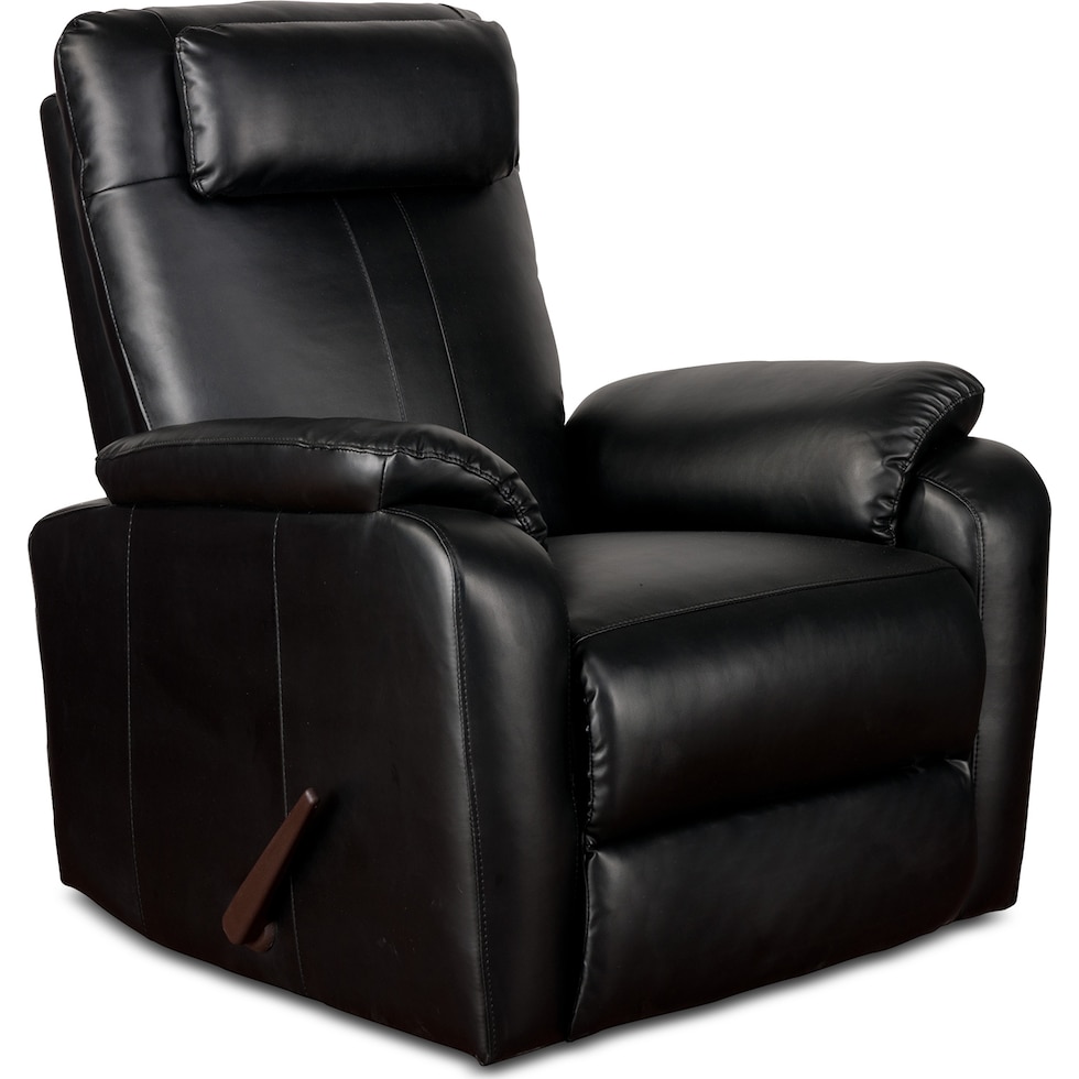 sparta black rocker recliner   