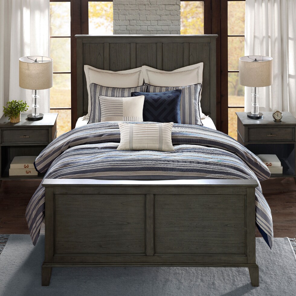spencer blue queen bedding set   