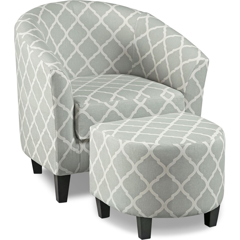 sperrie gray chair and ottoman   