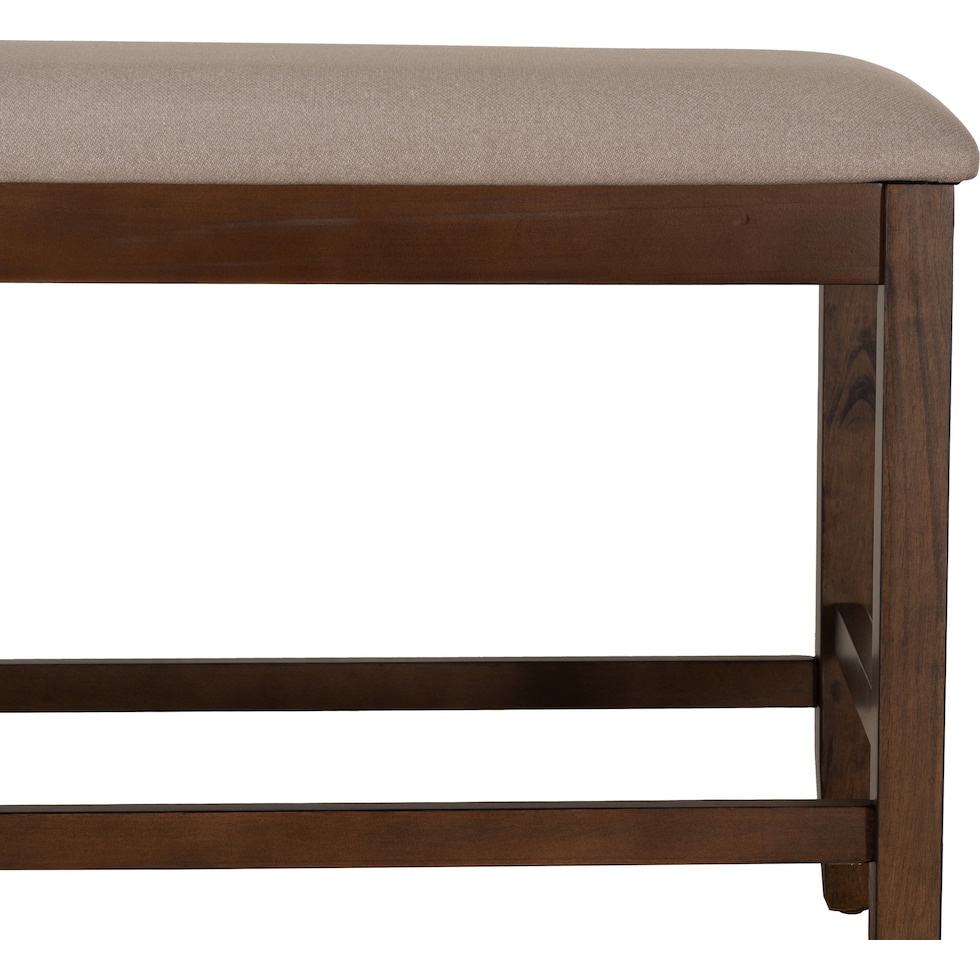 spiva dark brown counter height bench   