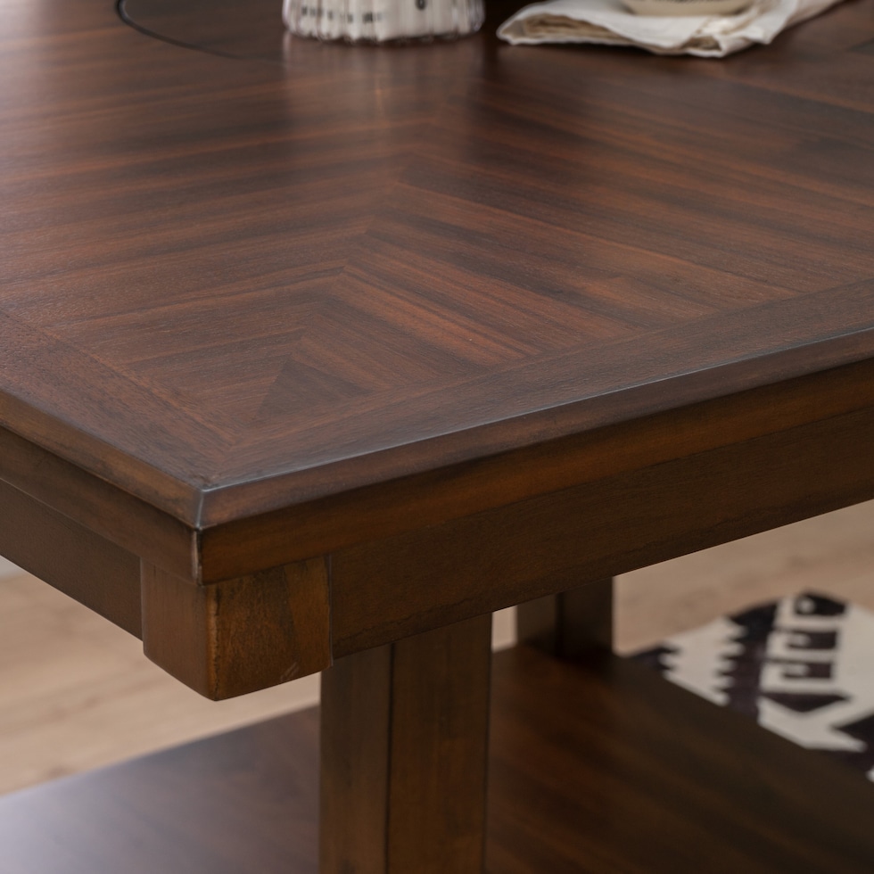 spiva dark brown counter height table   