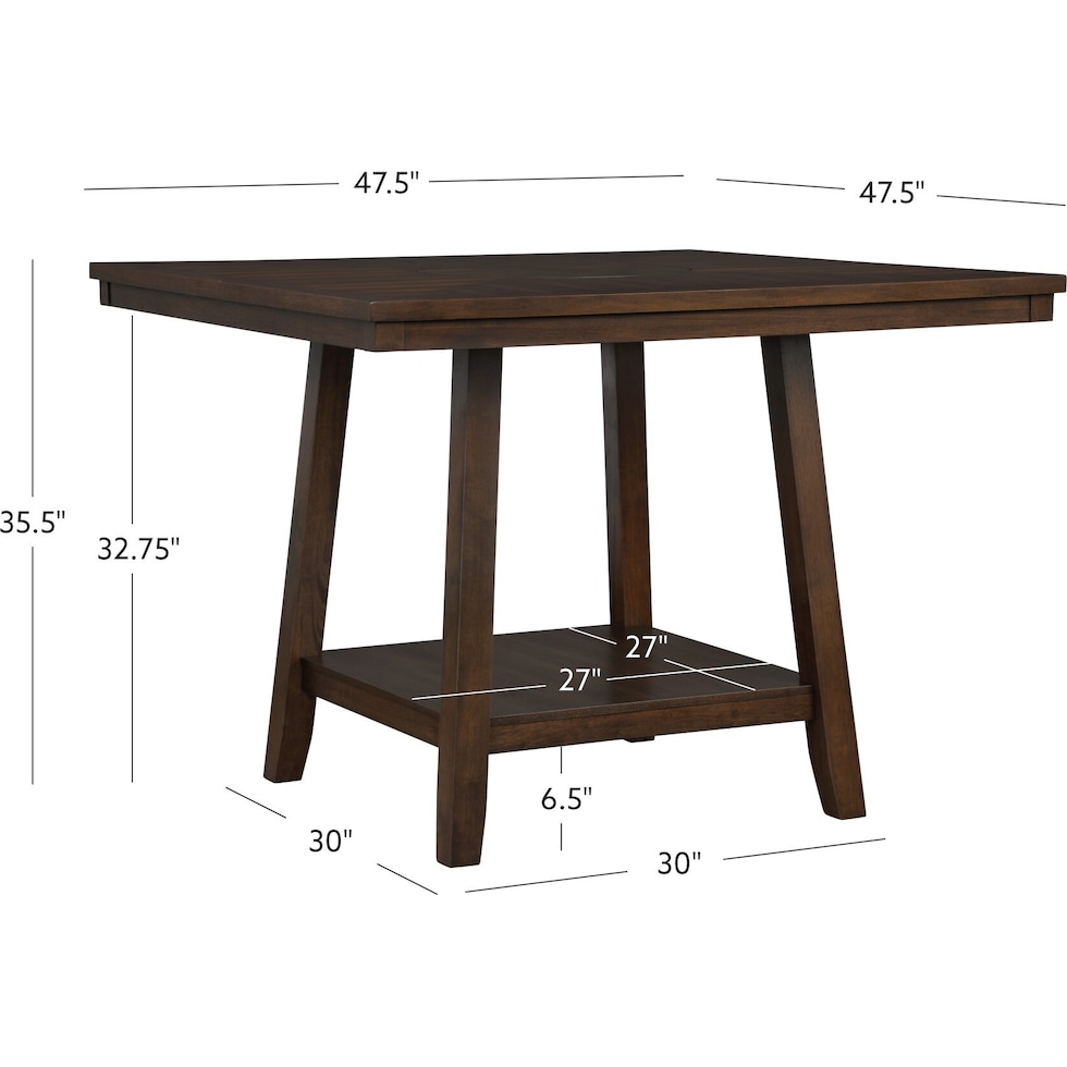 spiva dark brown counter height table   