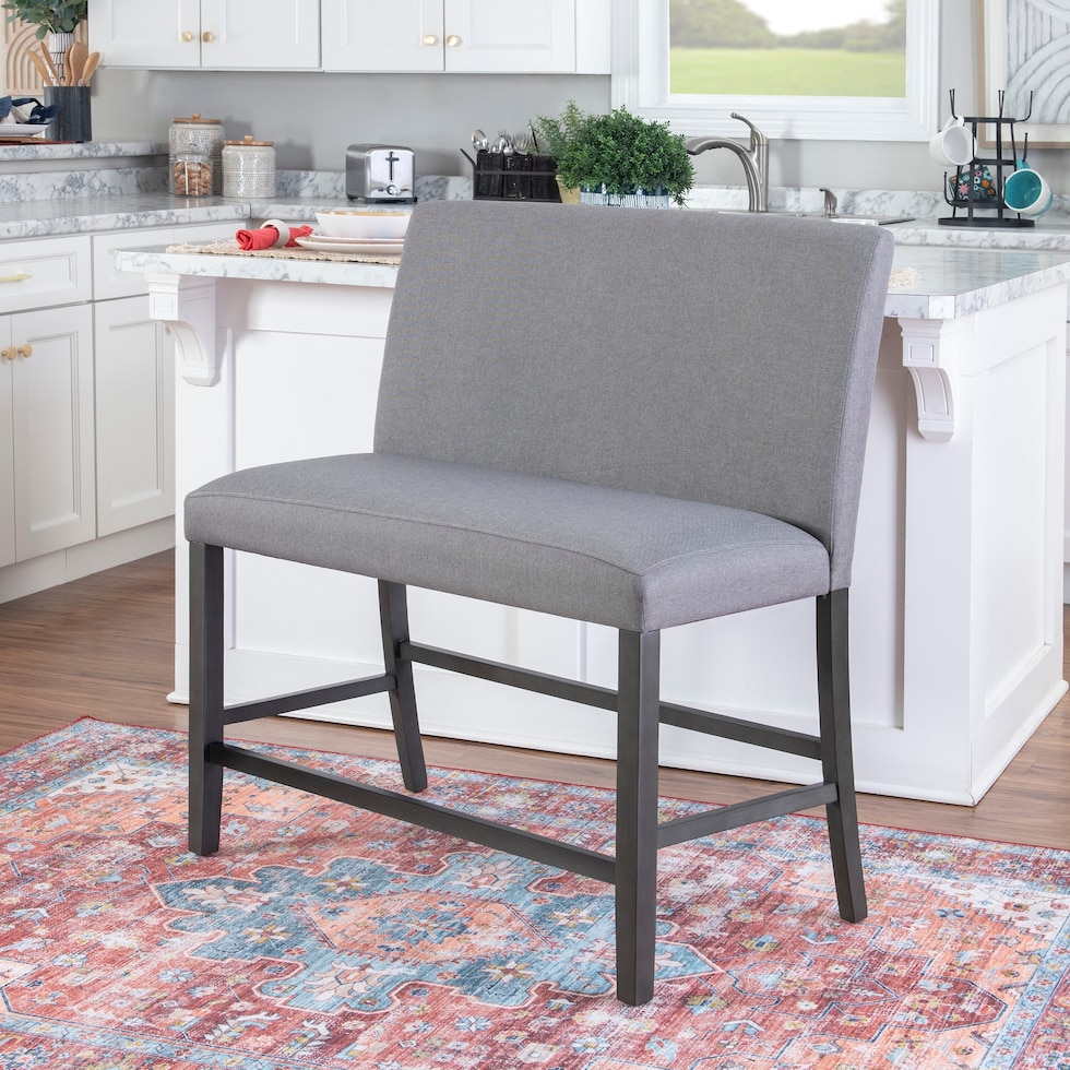 spiva gray counter height bench   