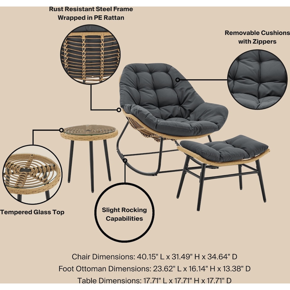 springdale gray  pc outdoor living   