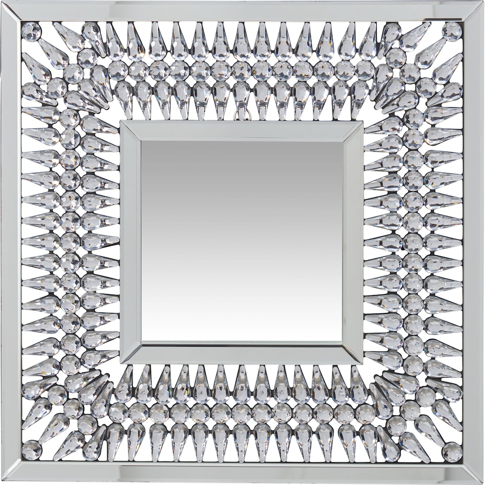 square crystal silver mirror   